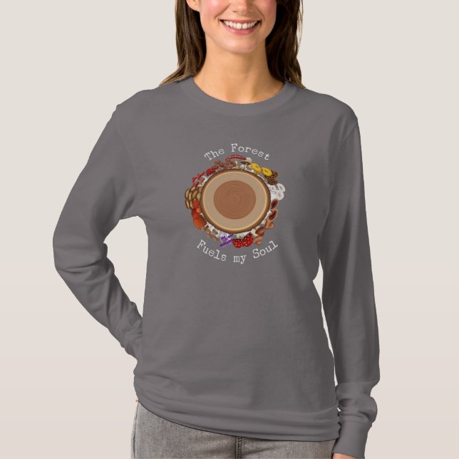 T-Shirt La forêt alimente mon âme champignon shirt (Devant)