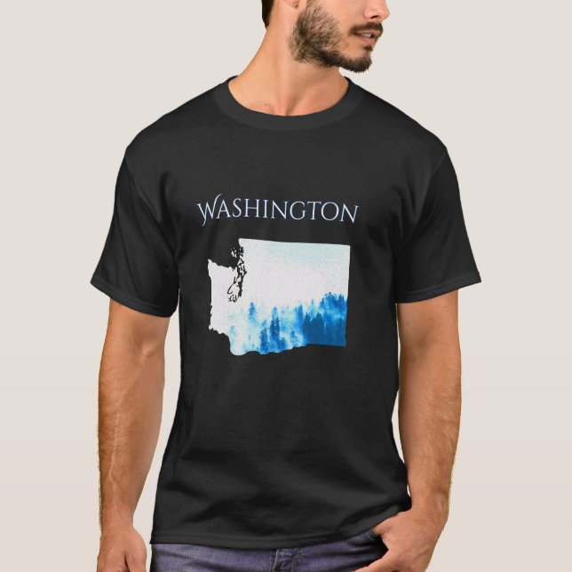 T-shirt La forêt de Misty Rain de l'État de Washington (Devant)