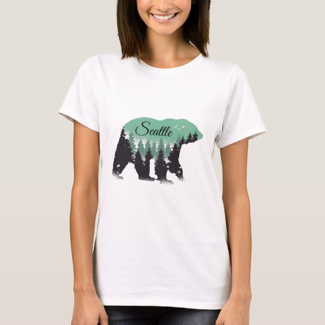 T-shirt La forêt de Seattle Bear (Devant)