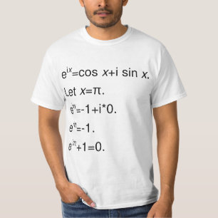 T-shirt La formule d'Euler, dérivation d'identité