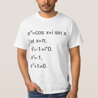 T-shirt La formule d'Euler, dérivation d'identité