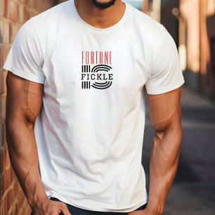 T-shirt La fortune est changeante rouge noir motivationnel