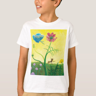 T-shirt La fourmi et le papillon sur la prairie fleur sauv