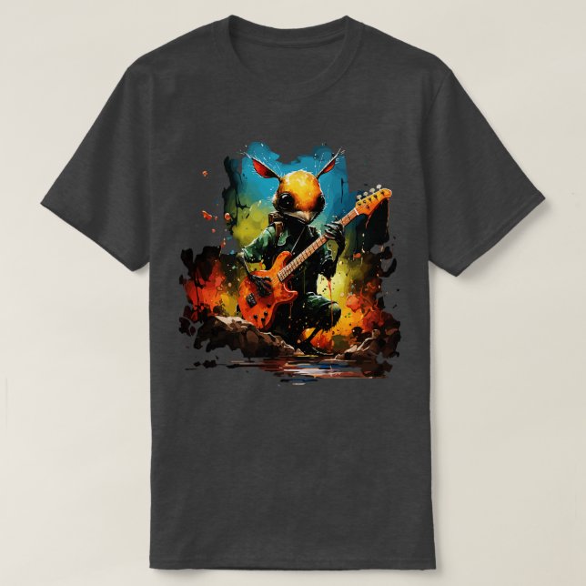 T-shirt La fourmi Jouer de la guitare (Design devant)