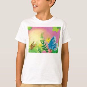 T-shirt La fourmi, l'escargot et le papillon bleu de Chapm