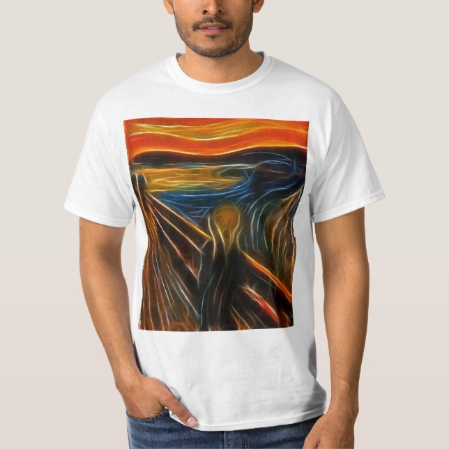 T-shirt La fractale de cri perçant peignant Edvard Munch (Devant)