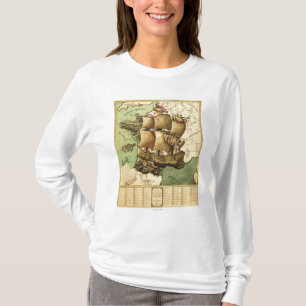 T-shirt La France a représenté comme carte de