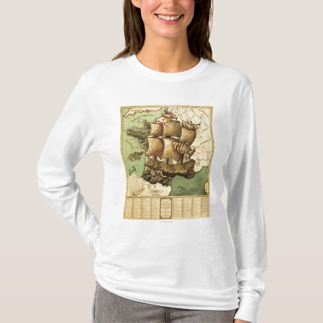 T-shirt La France a représenté comme carte de (Devant)