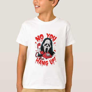 T-shirt la franchise _Scream_ détenant un redphone