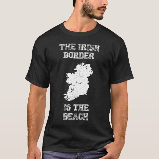 T-shirt La frontière irlandaise est la plage (Devant)