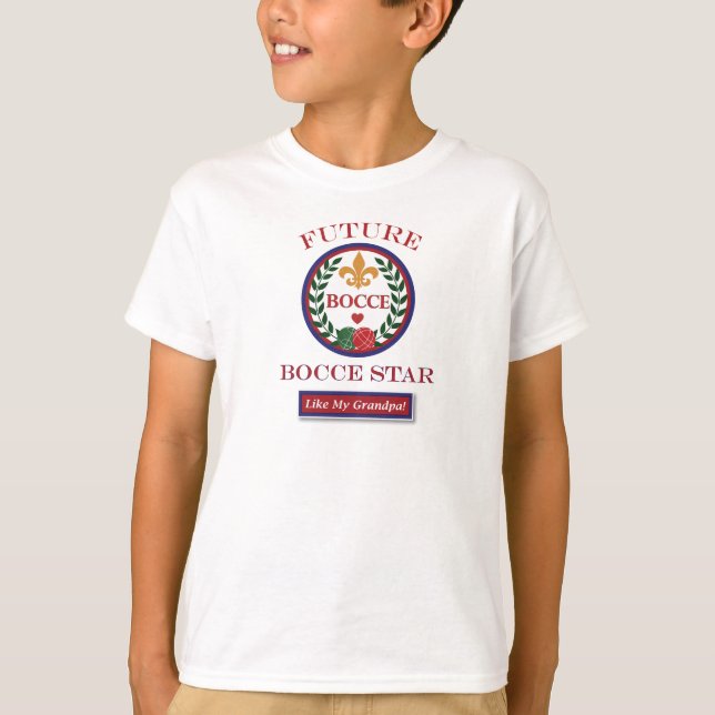 T-shirt La future étoile de bocce aiment mon grand-papa (Devant)