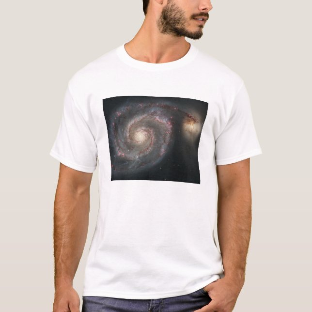 T-shirt La galaxie tourbillon (M51) et la galaxie d'accomp (Devant)