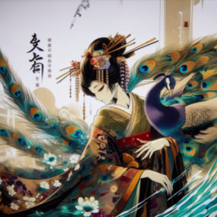 T-shirt La geisha et le paon