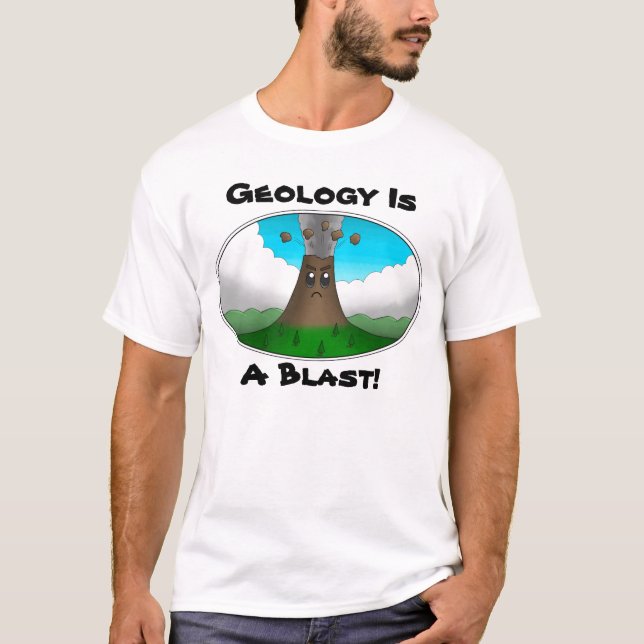 T-shirt La géologie est une explosion ! Volcan en colère (Devant)