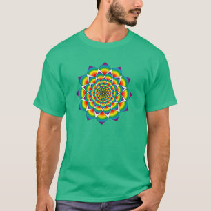 T-shirt La géométrie sacrée - mandala d'arc-en-ciel