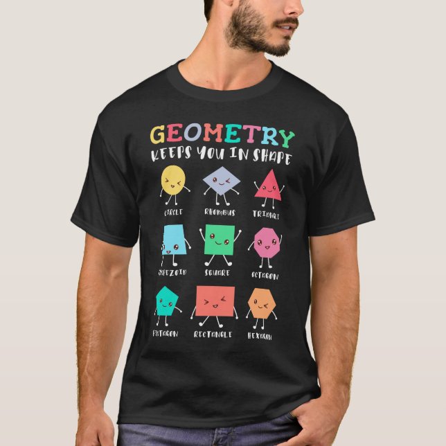 T-shirt La géométrie vous maintient en forme - Humour math (Devant)