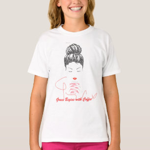 T-shirt La grâce commence avec la typographie du café