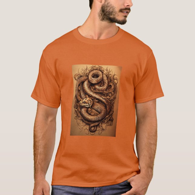 T-shirt La grâce du serpent : forme de tatouage de concept (Devant)