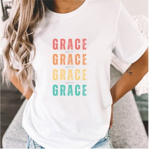 T-shirt La grâce sur la grâce foi chrétienne Femmes
