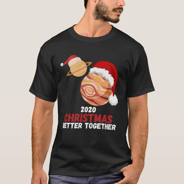 T-shirt La grande conjonction 2020 Jupiter et Saturn Plan (Devant)