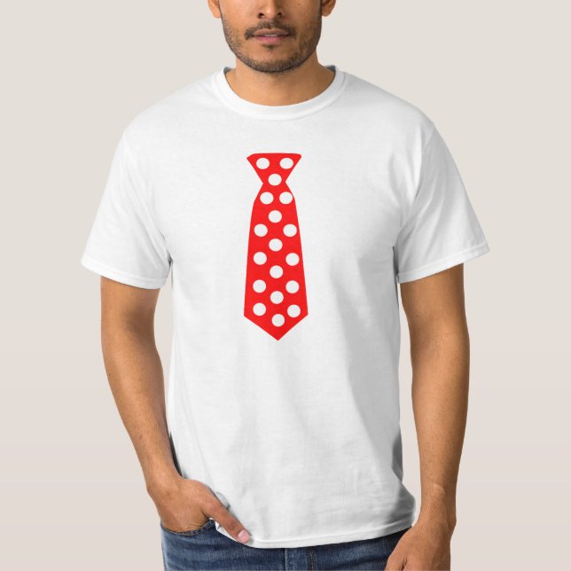 T-shirt La grande cravate rouge et blanche de point de (Devant)