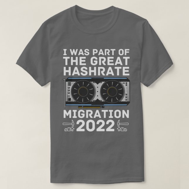 T-shirt La grande migration Hashrate 0 ETH Ethereum Crypto (Design devant)