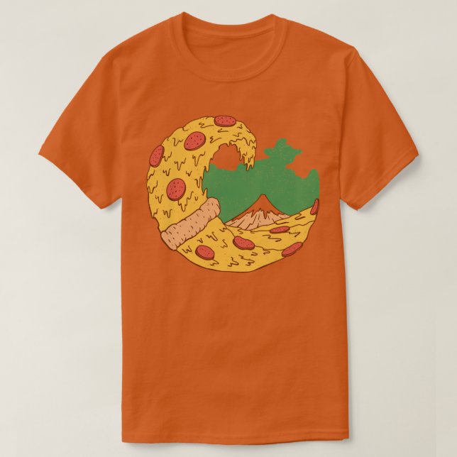 T-shirt La grande pizza de Kanagawa (Design devant)
