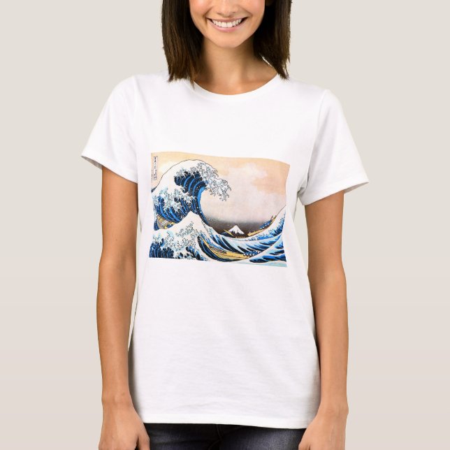 T-shirt La Grande Vague au large de Kanagawa, Hokusai (Devant)