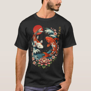T-shirt La Grande Vague au large des poissons Koi