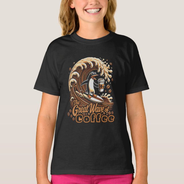 T-shirt La Grande Vague De Café (Devant)
