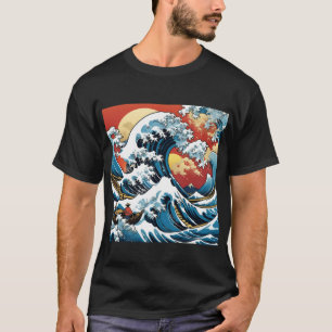 T-shirt La grande vague de Kanagawa japonais