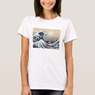 T-shirt La Grande Vague de l'art Pixel Kanagawa 8 bits