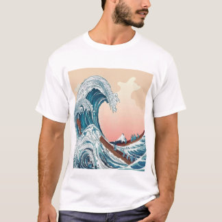 T-shirt La grande vague japonaise classique de kanagawa