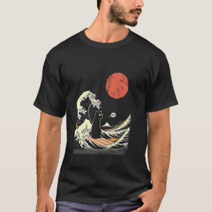 T-shirt La Grande Vague Kanagawa Chat de Surf Japonais Drô