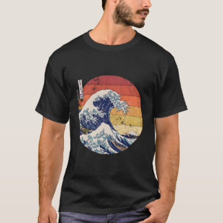 T-shirt La Grande Vague Kanagawa Hokusai Japonais Rétro Ho