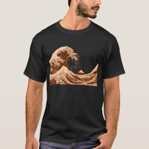 T-shirt La grande vague outre de Kanagawa le mont Fuji
