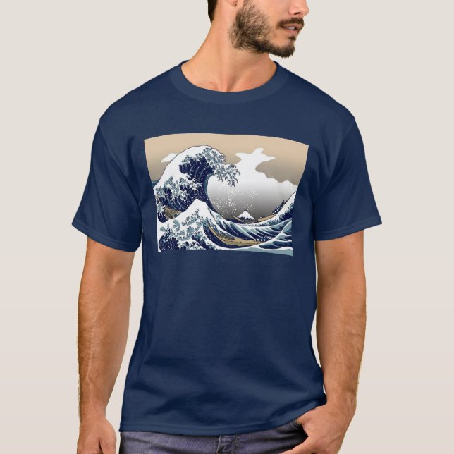 T-shirt La grande vague outre de la chemise de Kanagawa (Devant)