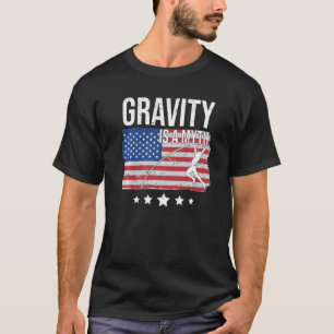 T-shirt La Gravité Est Un Mythe American Flag Pot Vault