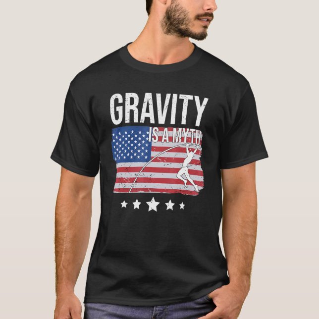 T-shirt La Gravité Est Un Mythe American Flag Pot Vault (Devant)