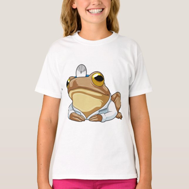 T-shirt La grenouille comme docteur avec le manteau du doc (Devant)