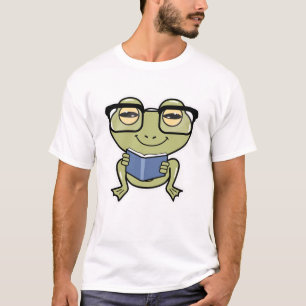 T-shirt La grenouille comme Étudiante avec livre