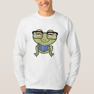 T-shirt La grenouille comme Étudiante avec livre