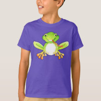 La grenouille mignonne de caractère avec la langue
