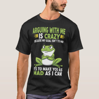 T-shirt La grenouille qui discute avec moi est folle parce