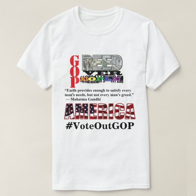 T-shirt LA GRÈVE SUR LES GENS L'AMÉRIQUE Vote Out GOP (Design devant)
