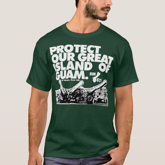 T-shirt La GUAM COURENT 671 protègent notre île (Devant)