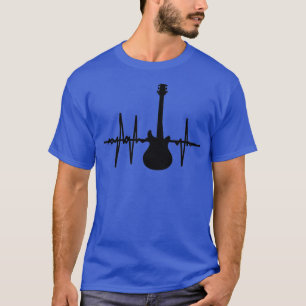 T-shirt La guitare est mon coeur de guitare battants