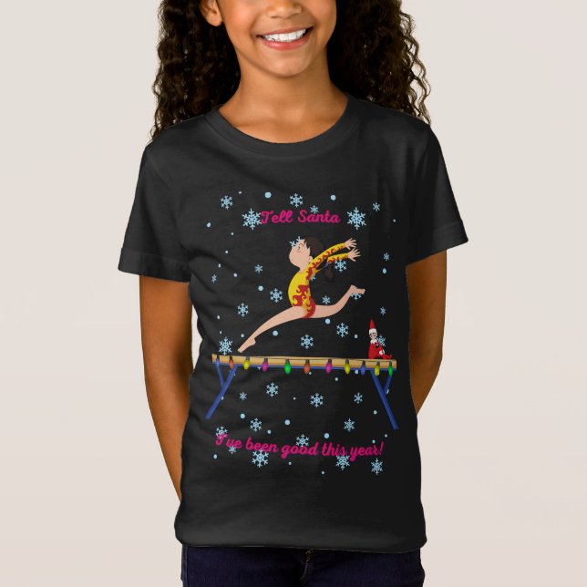 T-Shirt La gymnastique dit à Père Noël que j'ai été bon ce (Devant)
