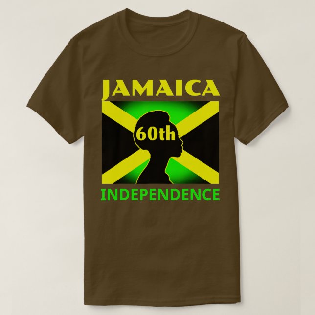 T-shirt La Jamaïque célèbre son drapeau jamaïcain (Design devant)
