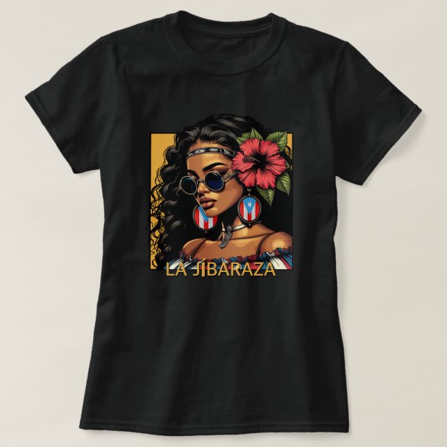 T-shirt La Jibaraza 1 – Puerto Rican Jíbara • Boricua (Design devant)